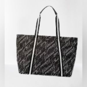 Victoria’s Secret Weekender Logo Tote Black/White